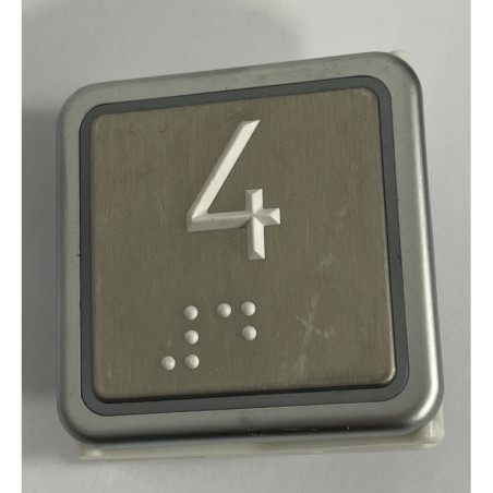 10080050 BOUTON POUSSOIR SM+ BRAILLE "4" THYSSEN