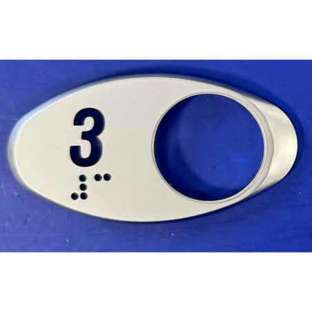 MAA250AY303  CHICKLET '3' CHROME SATIN AVEC BRAILLE OTIS