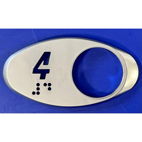 MAA250AY304  CHICKLET '4' CHROME SATINE AVEC BRAILLE OTIS