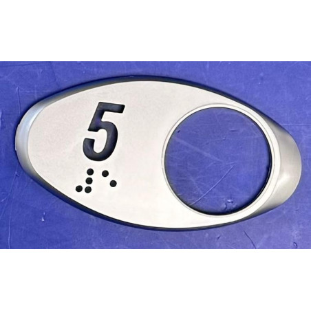 MAA250AY305 CHICKLET '5' CHROME SATINE AVEC BRAILLE OTIS