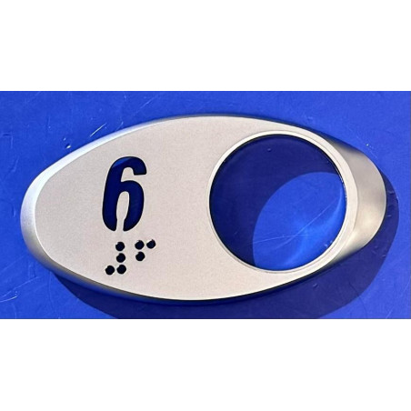 MAA250AY306 CHICKLET '6' CHROME SATINE AVEC BRAILLE OTIS