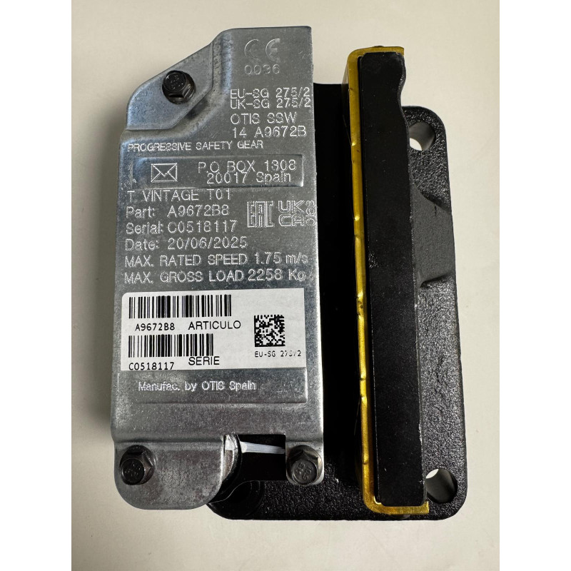 OTIS A9672B8   LEFT HAND PROGRESSIVE SAFETY GEAR OTIS OTIS