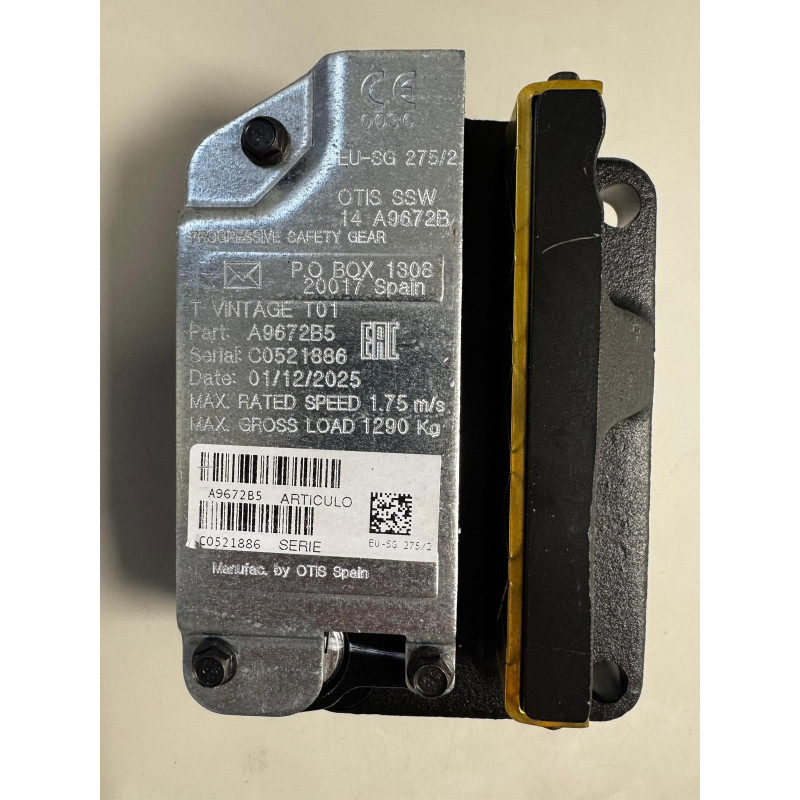 OTIS  A9672B5   LEFT HAND PROGRESSIVE SAFETY GEAR OTIS