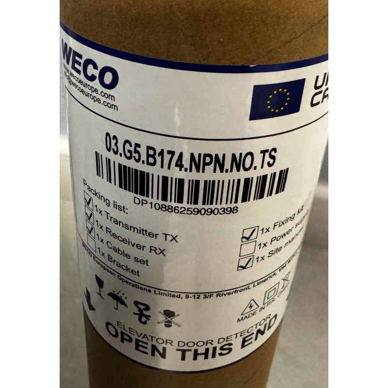 03.G5.B174.NPN.NO.TS  rideau infrarouge  G5 9MM 36 diodes 174 faisceaux NPN/NO - connecteur TS - H2000 WECO
