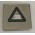 Tête de bouton BL carré inox avec collerette métal gravure : FLECHE MONTEE