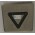 Tête de bouton BL carré inox avec collerette métal gravure : FLECHE DESCENTE